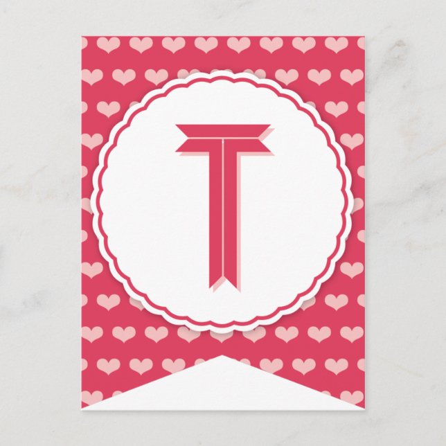 XOXO Valentine Party Flag Bunting Banner T Holiday Postcard (Front)