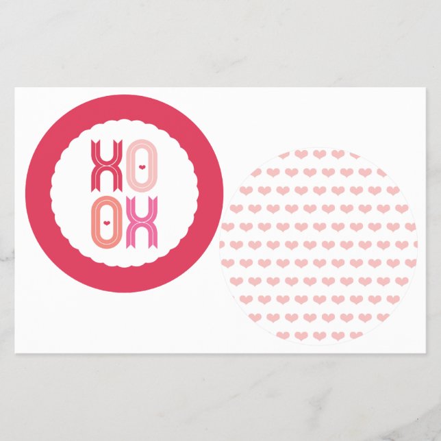 XOXO Valentine Party Garlands 4" Banner Set 02 Flyer (Front)