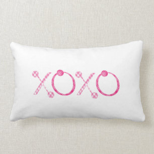 xoxo Valentine Plaid Lumbar Pillow