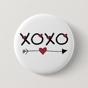 XOXO Valentines 2 Inch Round Button