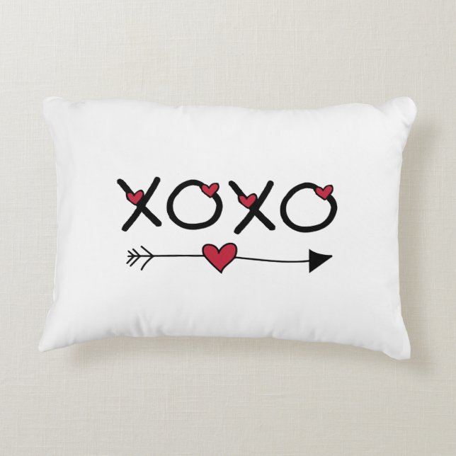 XOXO Valentines Accent Pillow (Back)