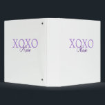 Xoxo valentine's day add name purple pastel minima binder<br><div class="desc">beautiful design</div>