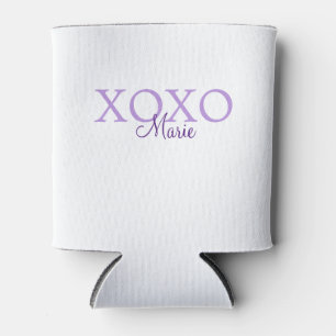 Xoxo valentine's day add name purple pastel minima can cooler