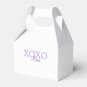 Xoxo valentine's day add name purple pastel minima favor box
