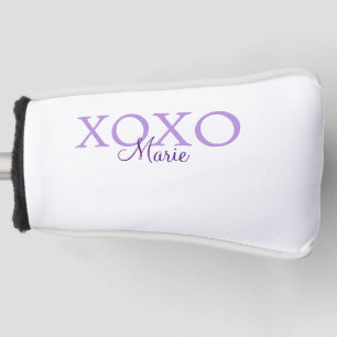 Xoxo valentine's day add name purple pastel minima golf head cover