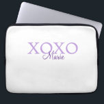 Xoxo valentine's day add name purple pastel minima laptop sleeve<br><div class="desc">beautiful design</div>