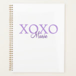 Xoxo valentine's day add name purple pastel minima planner<br><div class="desc">beautiful design</div>
