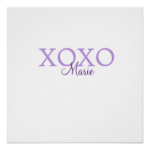 Xoxo valentine's day add name purple pastel minima poster