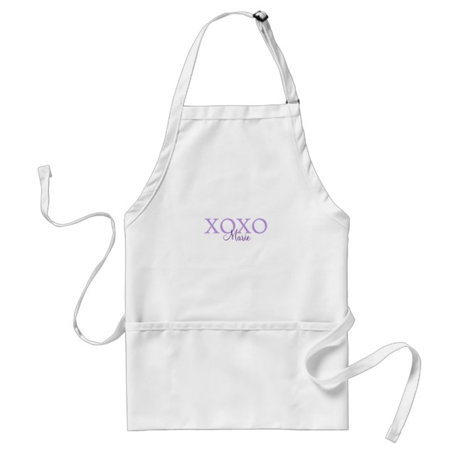 Xoxo valentine's day add name purple pastel minima standard apron (Front)