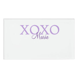 Xoxo valentine's day add name purple pastel minima tag