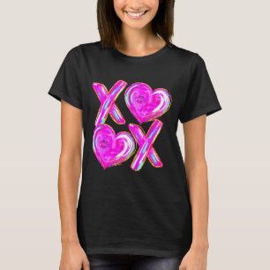 Xoxo Valentines Day Love Funny Coquette Bow Checke T-Shirt