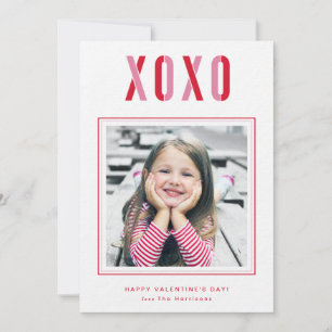 XOXO Valentine's Day Photo Card Personalized
