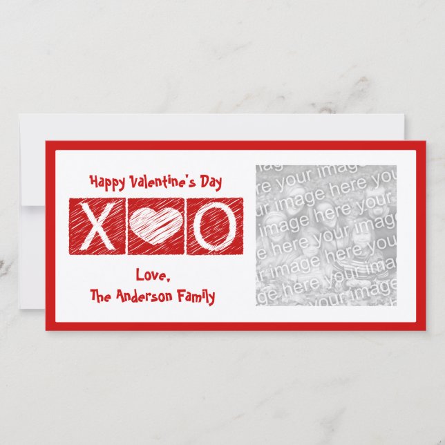 XOXO Valentine's Day Photo Cards (Front)