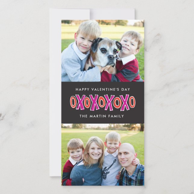 XOXO Valentine's Day Two-Photo Card (Front)