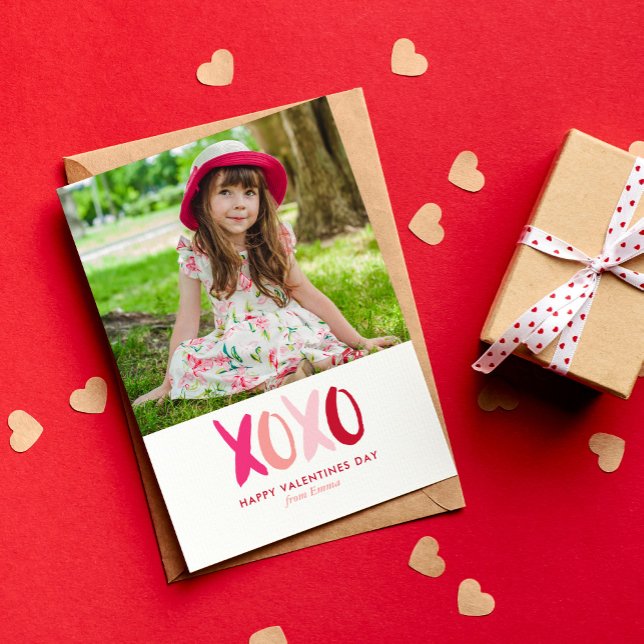 XOXO Word Search Game Photo Classroom Valentines Note Card (Creator Uploaded)