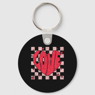 Xoxo Xo Xo Groovy Love Chequered Valentine Men Wom Keychain
