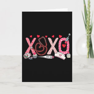 Xoxo Xo Xo Nurse Valentine Men Women Kids  Card