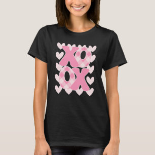 XoXo XoXo Valentine's Day Love Vibes Retro Checked T-Shirt