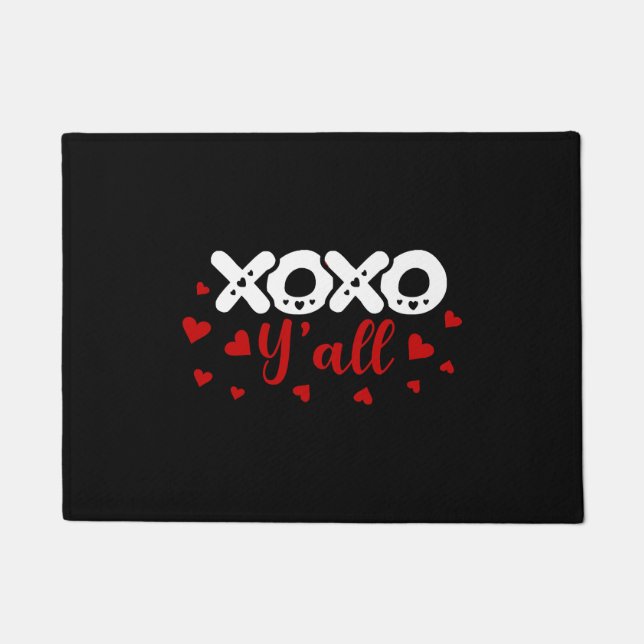 Xoxo Y all Happy Valentines Day Love Cute Hearts Doormat (Front)