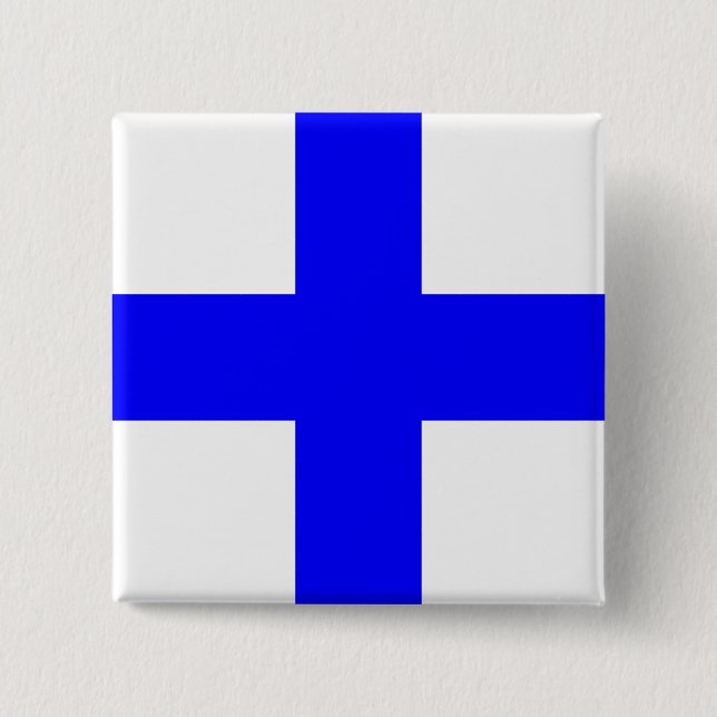 XRAY BLUE CROSS 2 INCH SQUARE BUTTON (Front)