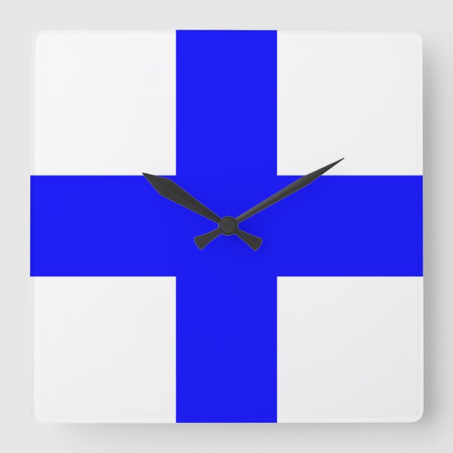 XRAY BLUE CROSS SQUARE WALL CLOCK (Front)