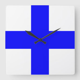 XRAY BLUE CROSS SQUARE WALL CLOCK
