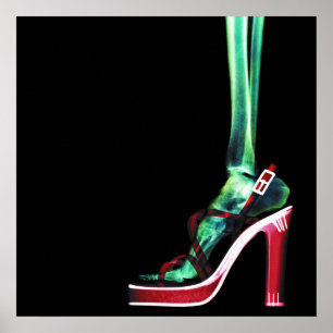 XRAY HIGH HEEL LADY SKELETON FOOT ORIGINAL POSTER