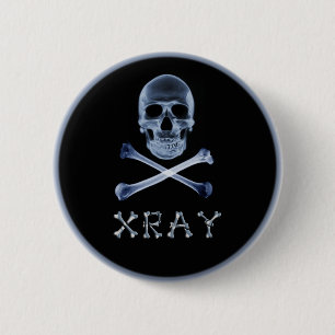 XRAY PIRATE Flag RADIOLOGY JOLLY ROGER 2 Inch Round Button