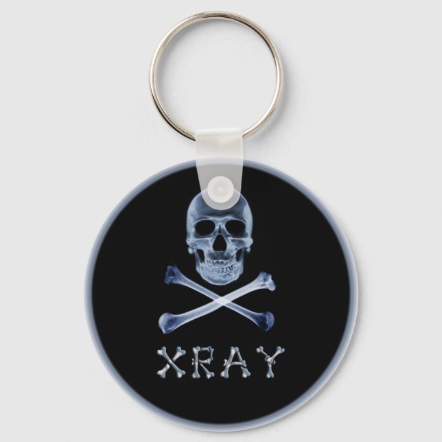 XRAY PIRATE Flag RADIOLOGY JOLLY ROGER Keychain (Front)