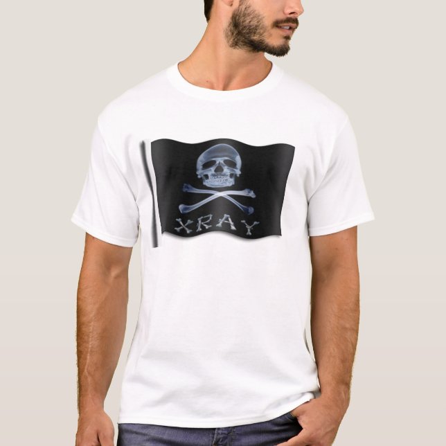 XRAY PIRATE Flag RADIOLOGY JOLLY ROGER T-Shirt (Front)