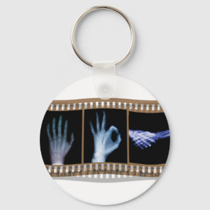XRAY SIGN LANGUAGE FILM - HAND OK HANDSHAKE KEYCHAIN