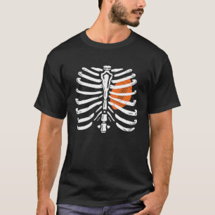 Xray Skeleton Rib Cage Football Fans Halloween Cos T-Shirt