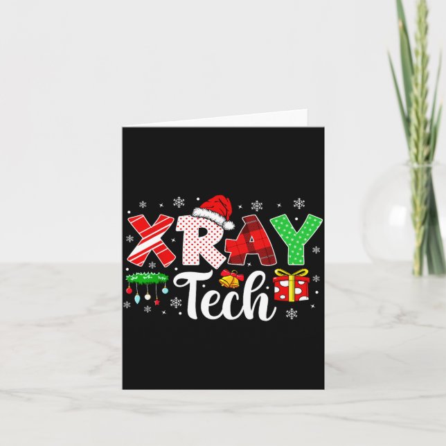 Xray Tech Christmas Bow Rad Tech Radiology Men Wom Card (Front)
