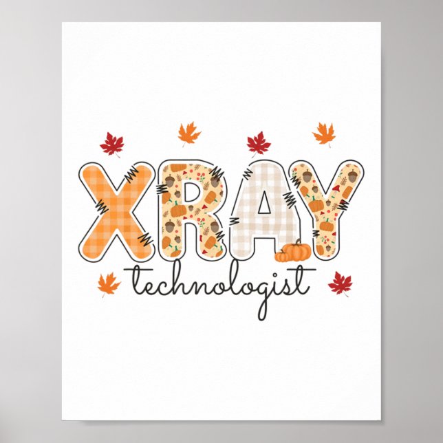 Xray Technologist Fall Rad Tech Thanksgiving Radio Poster (Front)