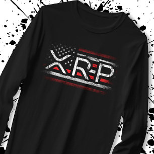 XRP Crypto Currency Cryptocurrency American Flag T-Shirt