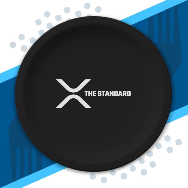 XRP Crypto Meme Cryptocurrency The Standard Quote Paper Plate (Creator Uploaded)