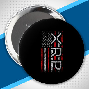 XRP Crypto - XRP Cryptocurrency - American Flag 4 Inch Round Button