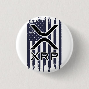 XRP Cryptocurrency USA American 1 Inch Round Button