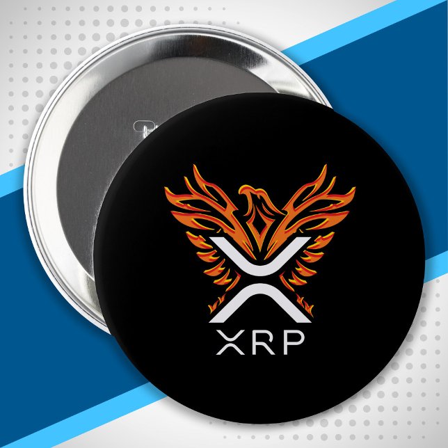 XRP Cryptocurrency - XRP Logo Rising Phoenix 4 Inch Round Button (Creator Uploaded)