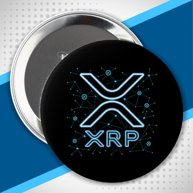 XRP Cryptocurrency XRPL Blockchain Crypto Stars 4 Inch Round Button (Creator Uploaded)