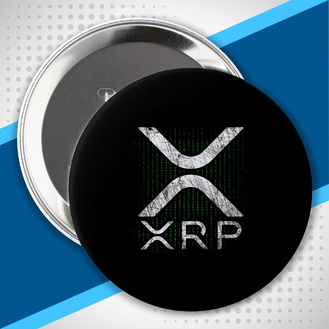 XRP Hodlers - Cryptocurrency - Binary Code - XRP 4 Inch Round Button (Creator Uploaded)