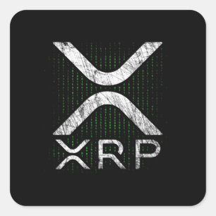 XRP Hodlers - Cryptocurrency - Binary Code - XRP Square Sticker