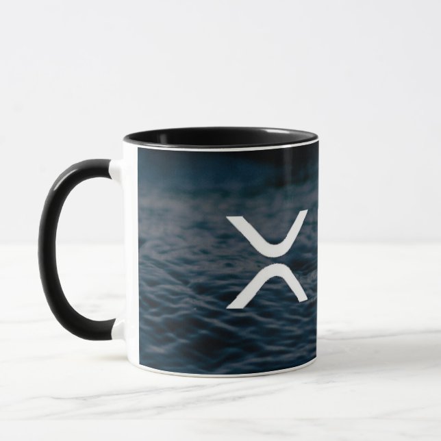 xrp, Ripple black coffee mug (Left)