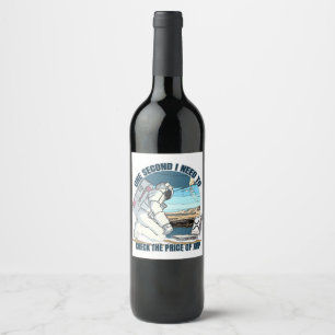 XRP to the moon Astronaut - XRP RIPPLE  Wine Label
