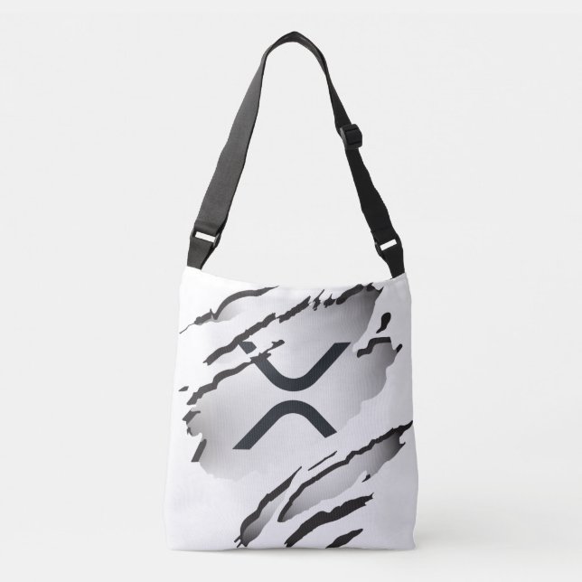 XRP Torn and Full Logo Images Crossbody Bag (Front)