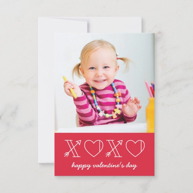 Xs & Os Classroom Valentine - Rose Invitation (Front)