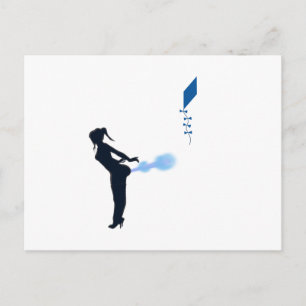 xtreme kite flying postcard