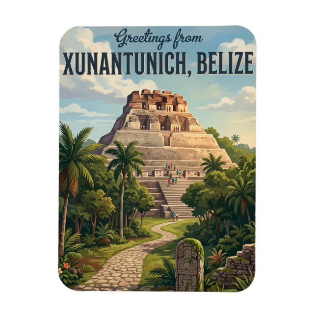Xunantunich Mayan Ruins Belize Magnet (Vertical)