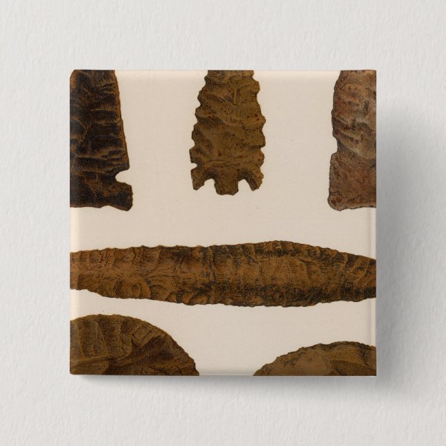 XVI Stone implements, New Mexico 2 Inch Square Button (Front)