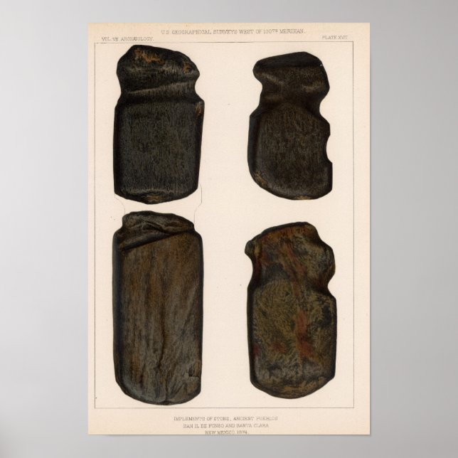 XVII Stone implements, New Mexico Poster (Front)